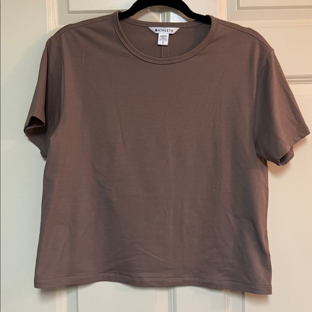 Athleta Taupe Short Sleeve Tee